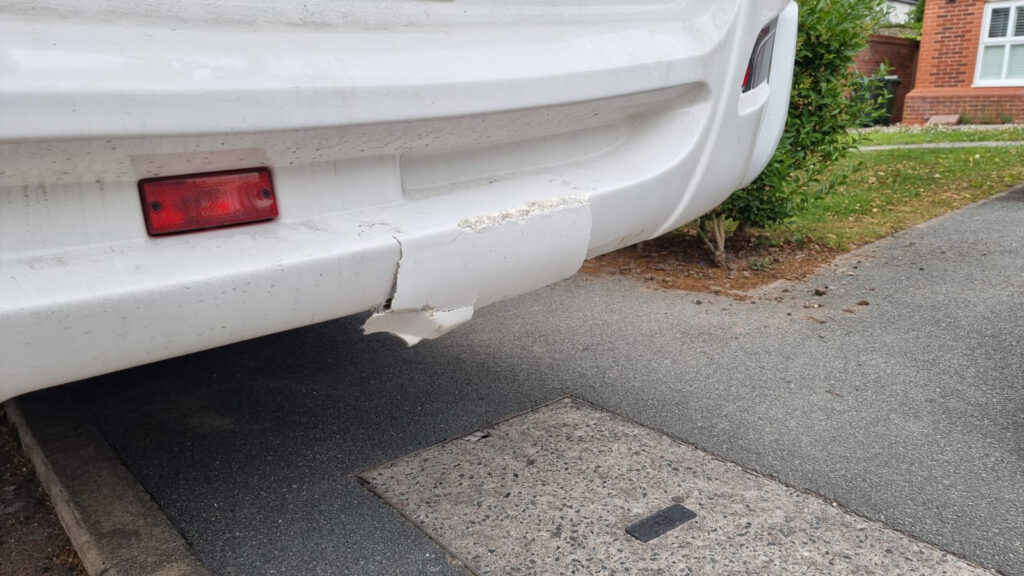 Caravan Bumper Repair Before